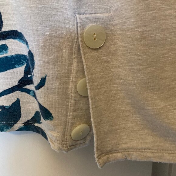 Lovely J.Jill Pure Jill Teal Blue Tan Tunic Boatneck Large - Picture 7 of 10